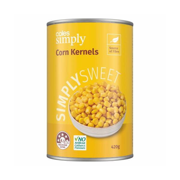 COLES SIMPLY CORN KERNELS 420G