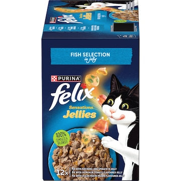 Felix Sensations Jellies Fish Selection Wet Cat Food 85g x 12 pack