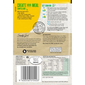 Maggi Dry Recipe Bases Italian Style Mediterranean Meatballs 38g