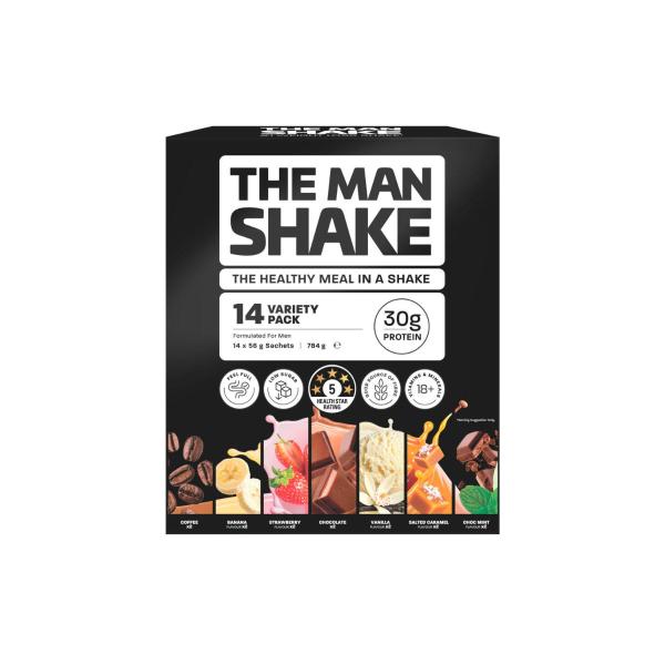 THE MAN SHAKE MEAL REPLACEMENT VARIETY 14 SACHETS
