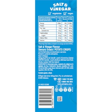 Pringles Salt & Vinegar Flavour Potato Chips 134g