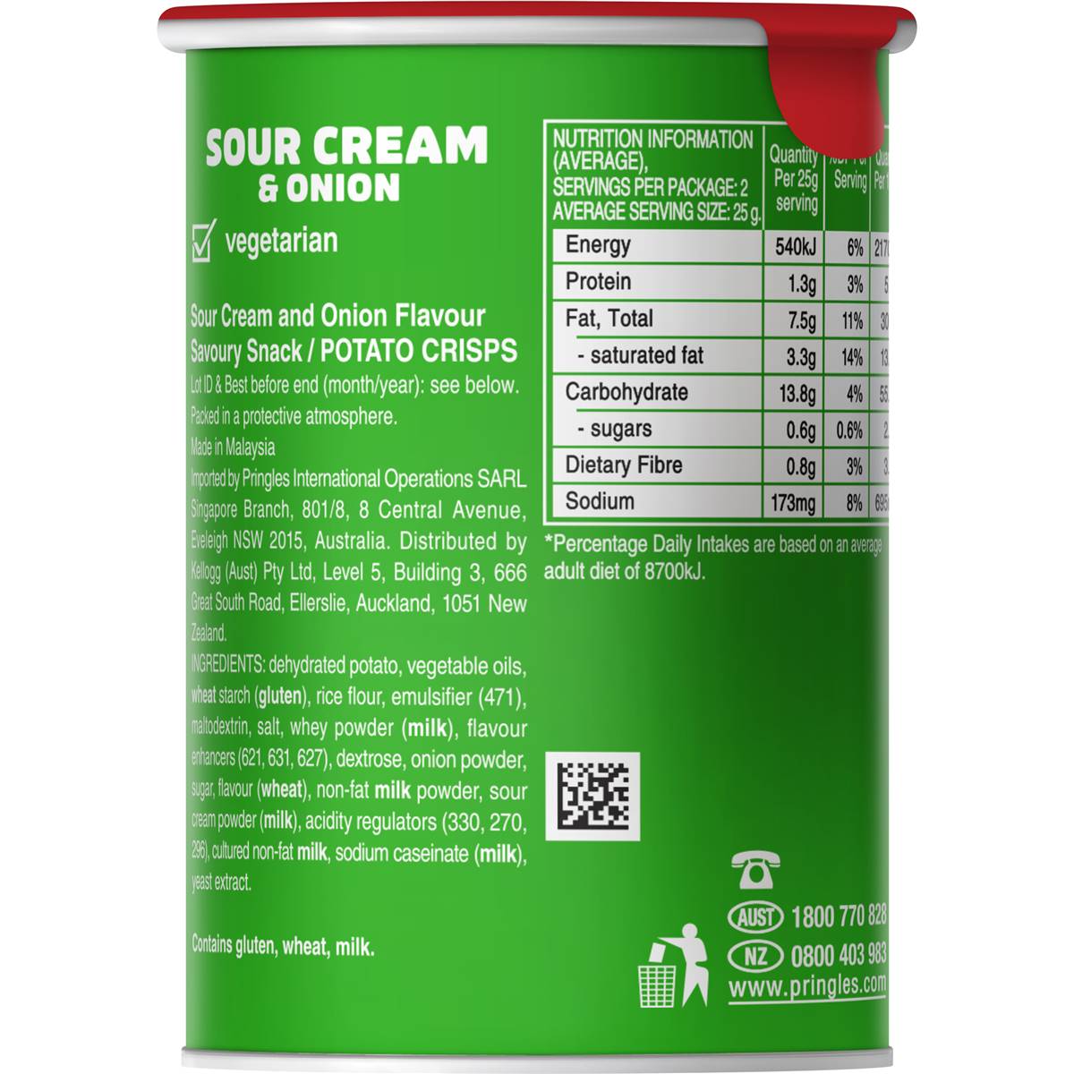 Pringles Sour Cream & Onion Potato Chips 53g