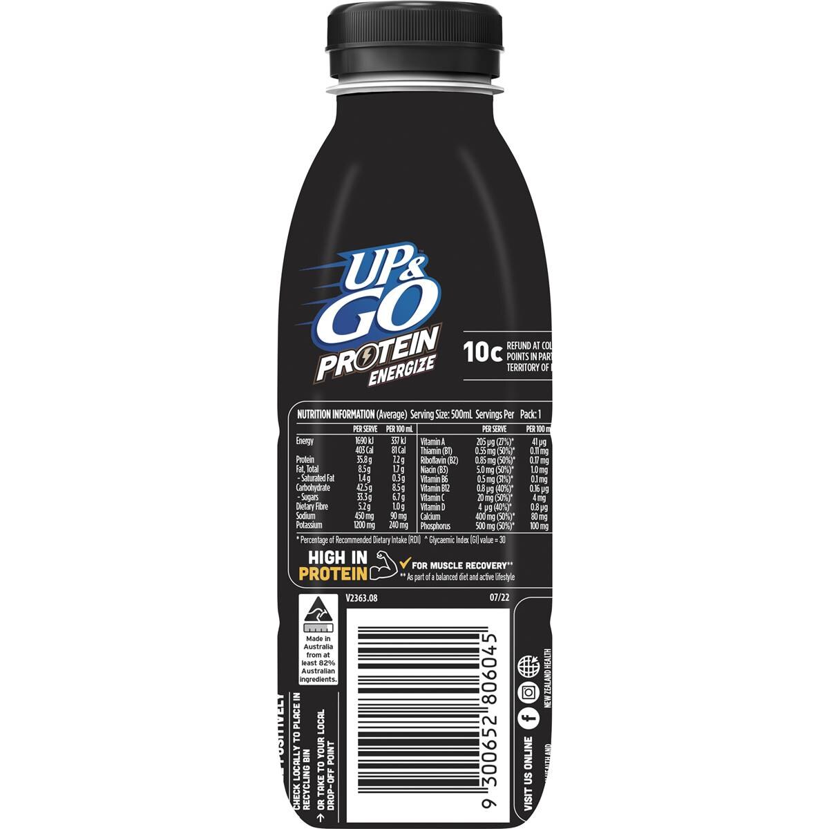 Up&Go Protein Energize Liquid Breakfast Choc 500mL