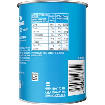 Pringles Salt & Vinegar Potato Chips 53g