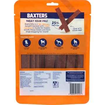 Baxter Straps Beef Dog Treats 500g