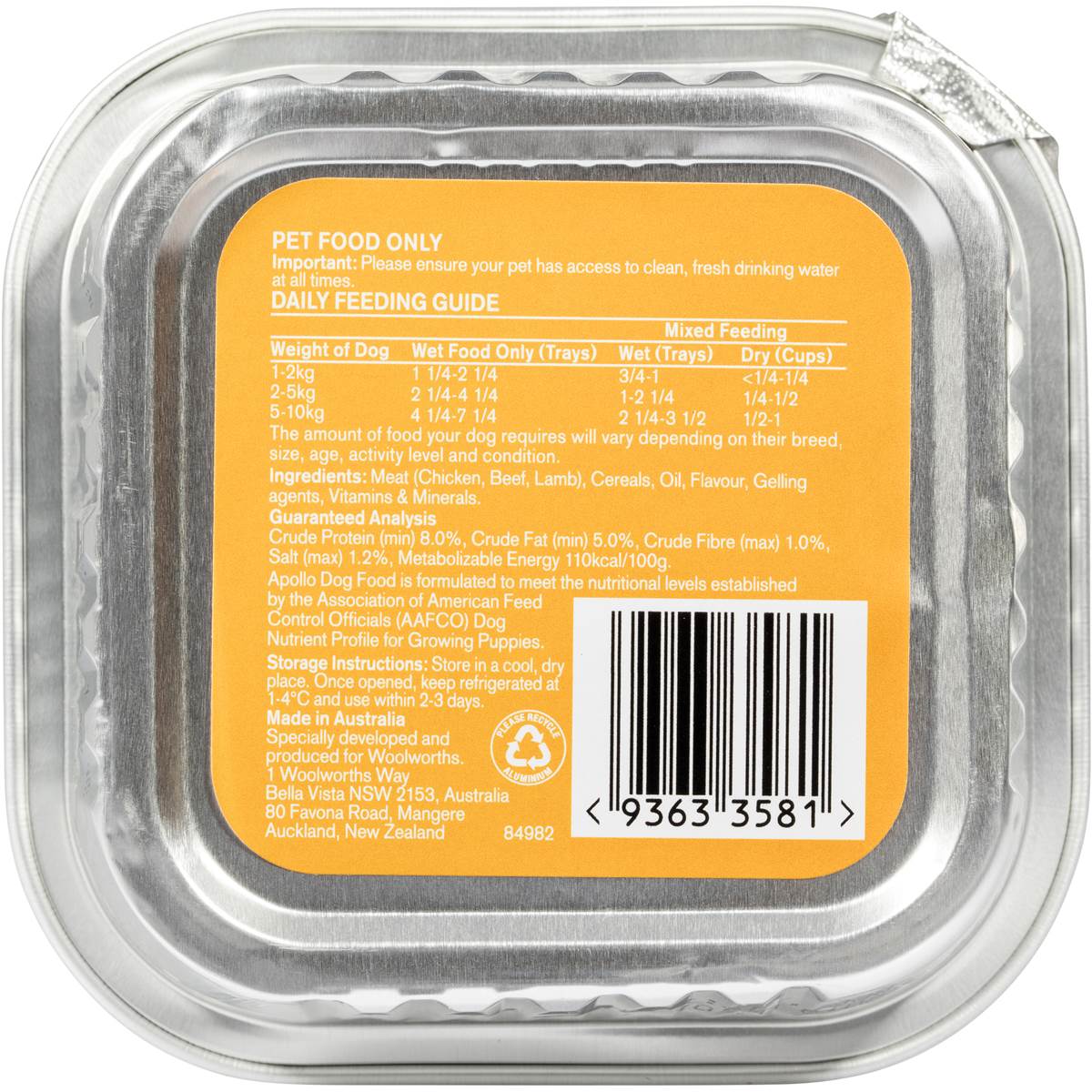 Apollo Wet Dog Food Puppy Chicken 100g