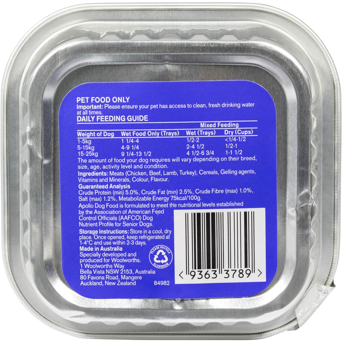 Apollo Wet Dog Food Senior Chicken & Turkey 100G