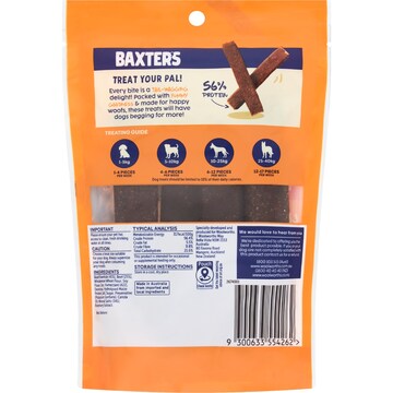 Baxter's Dog Treat Rawhide Chew Bars Beef 5 pack