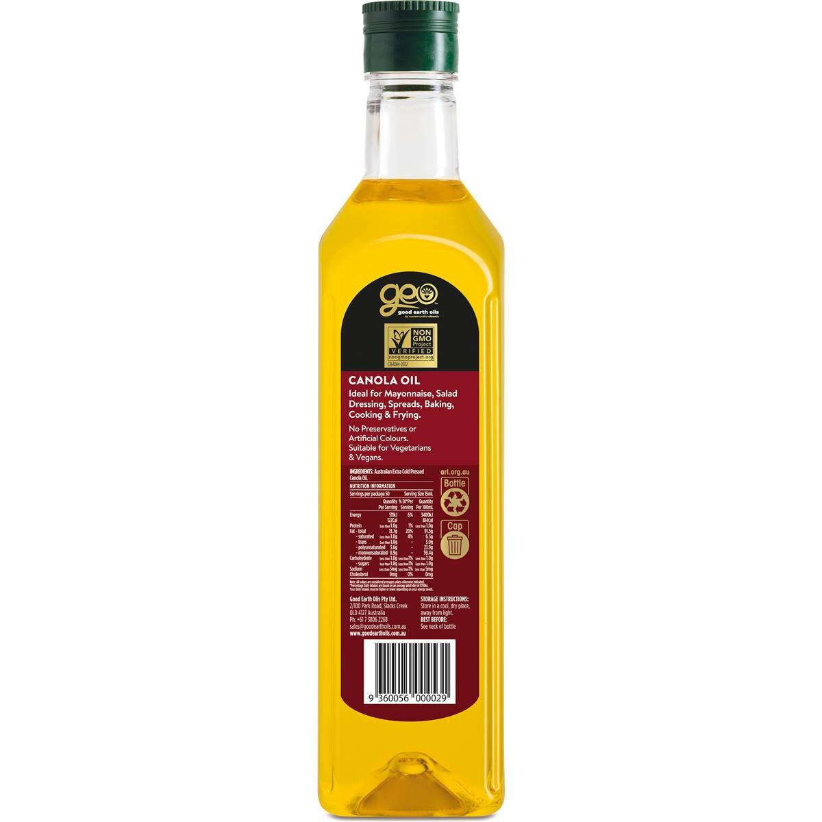 GEO Extra Virgin Canola Oil 750ml