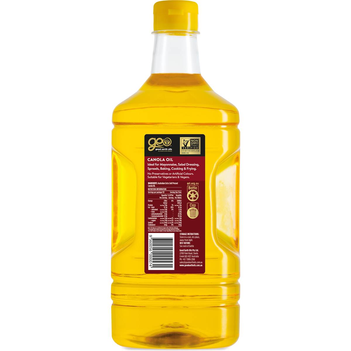 GEO Extra Virgin Canola Oil 2L
