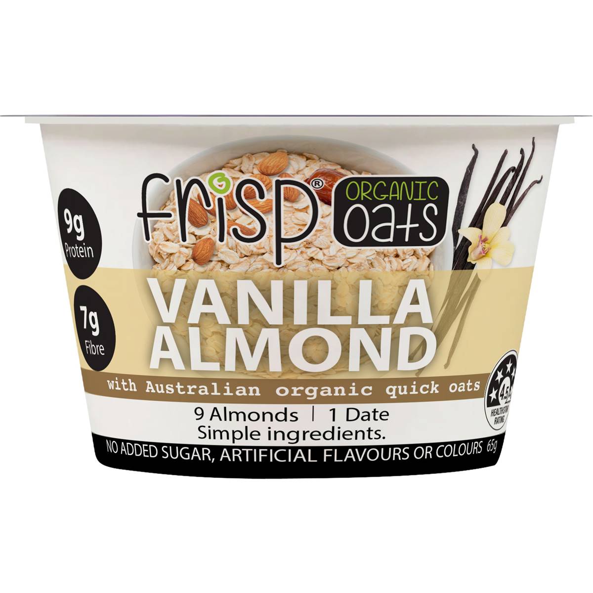 Frisp Organic Oats Vanilla Almond 65g