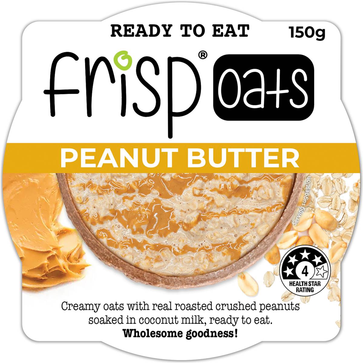Frisp Ready to Eat Oats Peanut Butter 150g