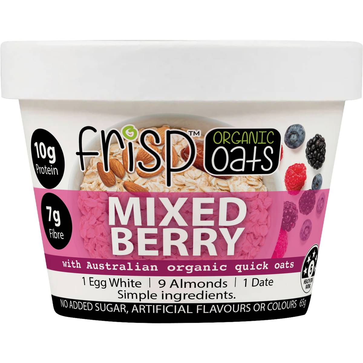 Frisp Organic Oats Mixed Berry 65g