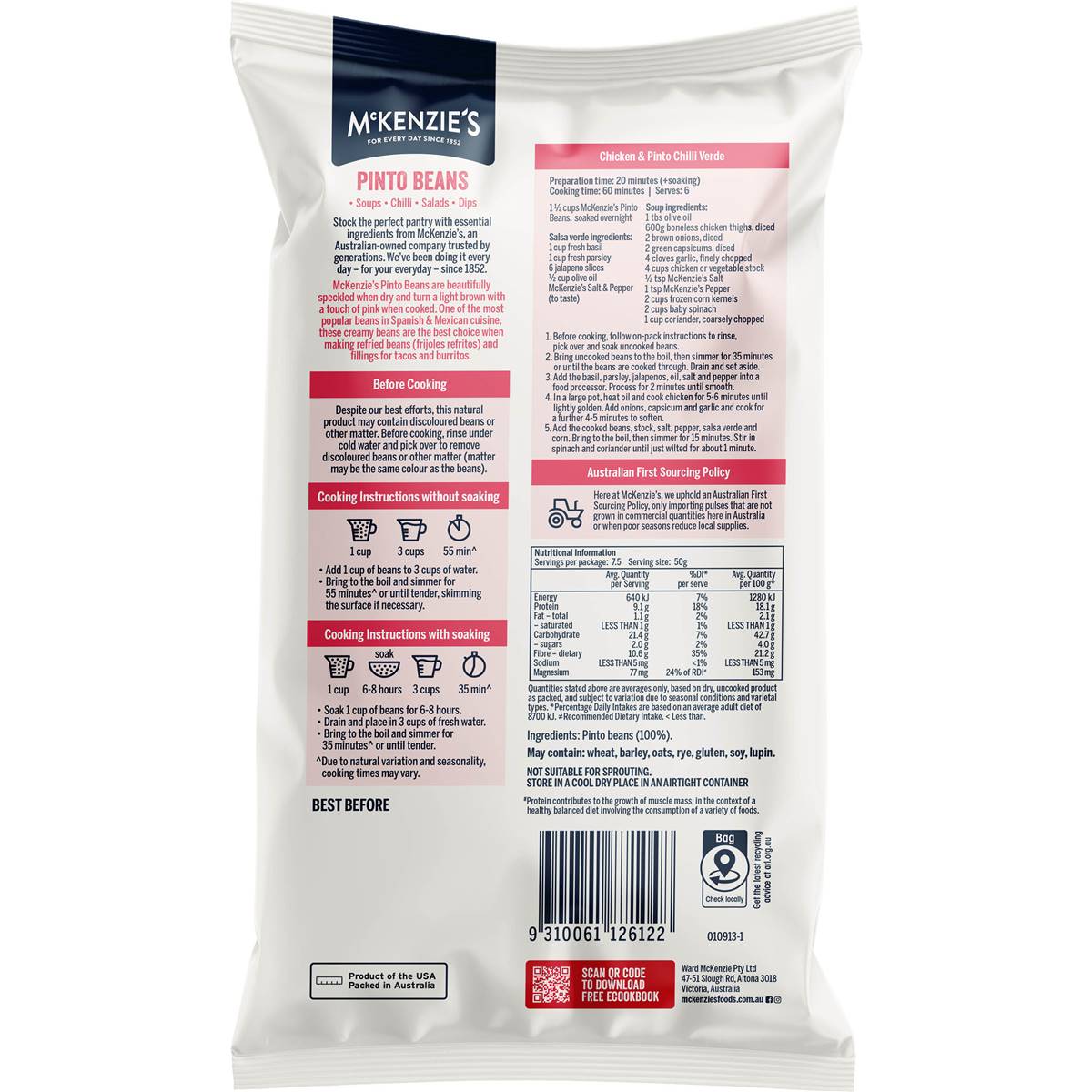 McKenzie's Pinto Beans 375g