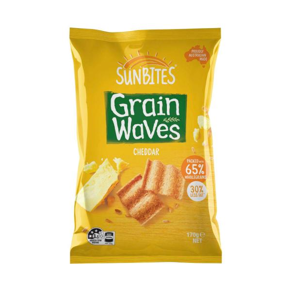SUNBITES GRAINWAVES WMEAL CHIPS CHEDDAR 170G