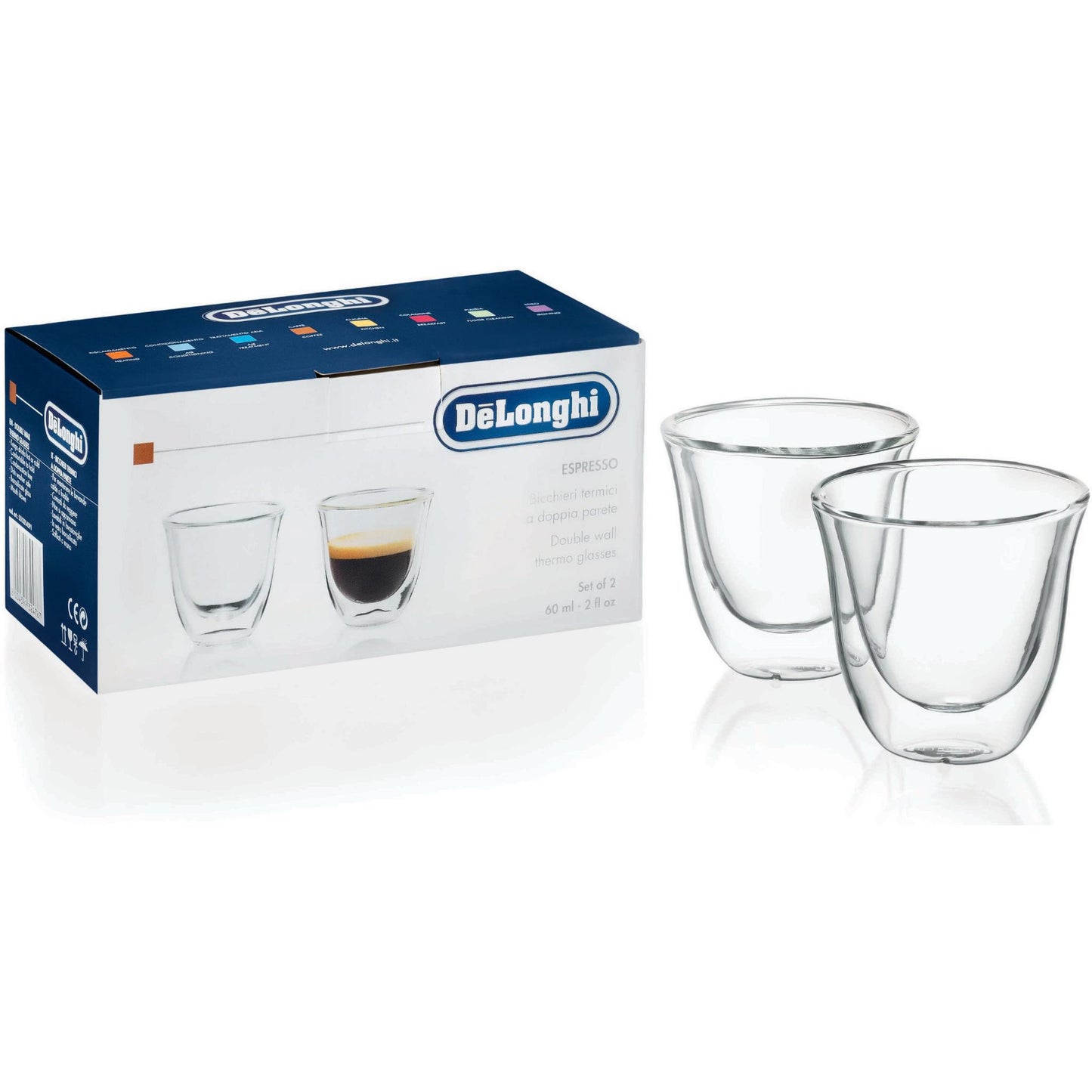 De'Longhi Double Wall Espresso Glasses (2 Set)