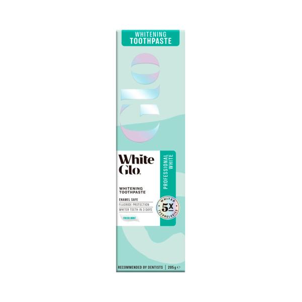 WHITE GLO PROFESSIONAL WHITE WHITENING TOOTHPASTE 205G