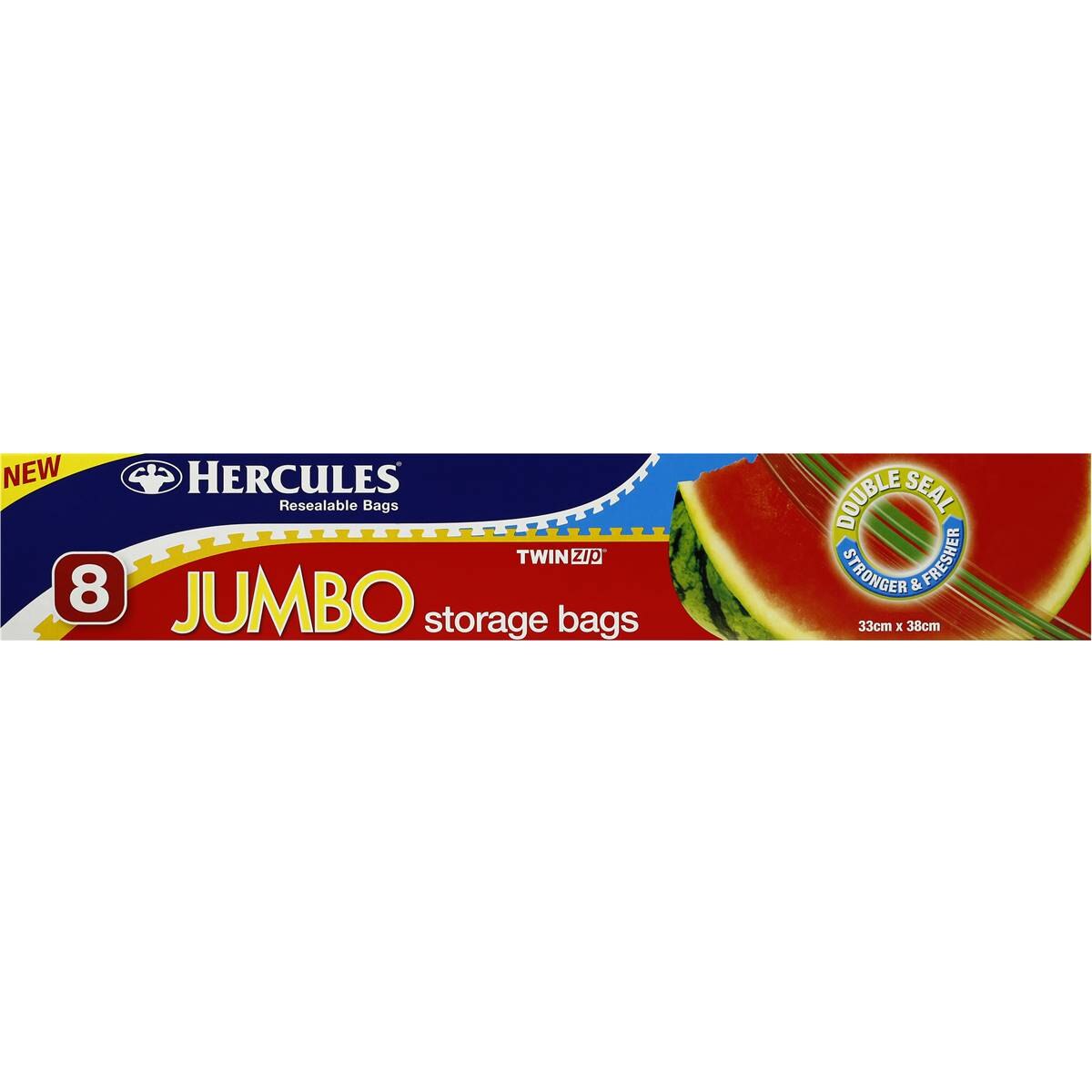 Hercules Twin Zip Storage Bag Jumbo 8 pack