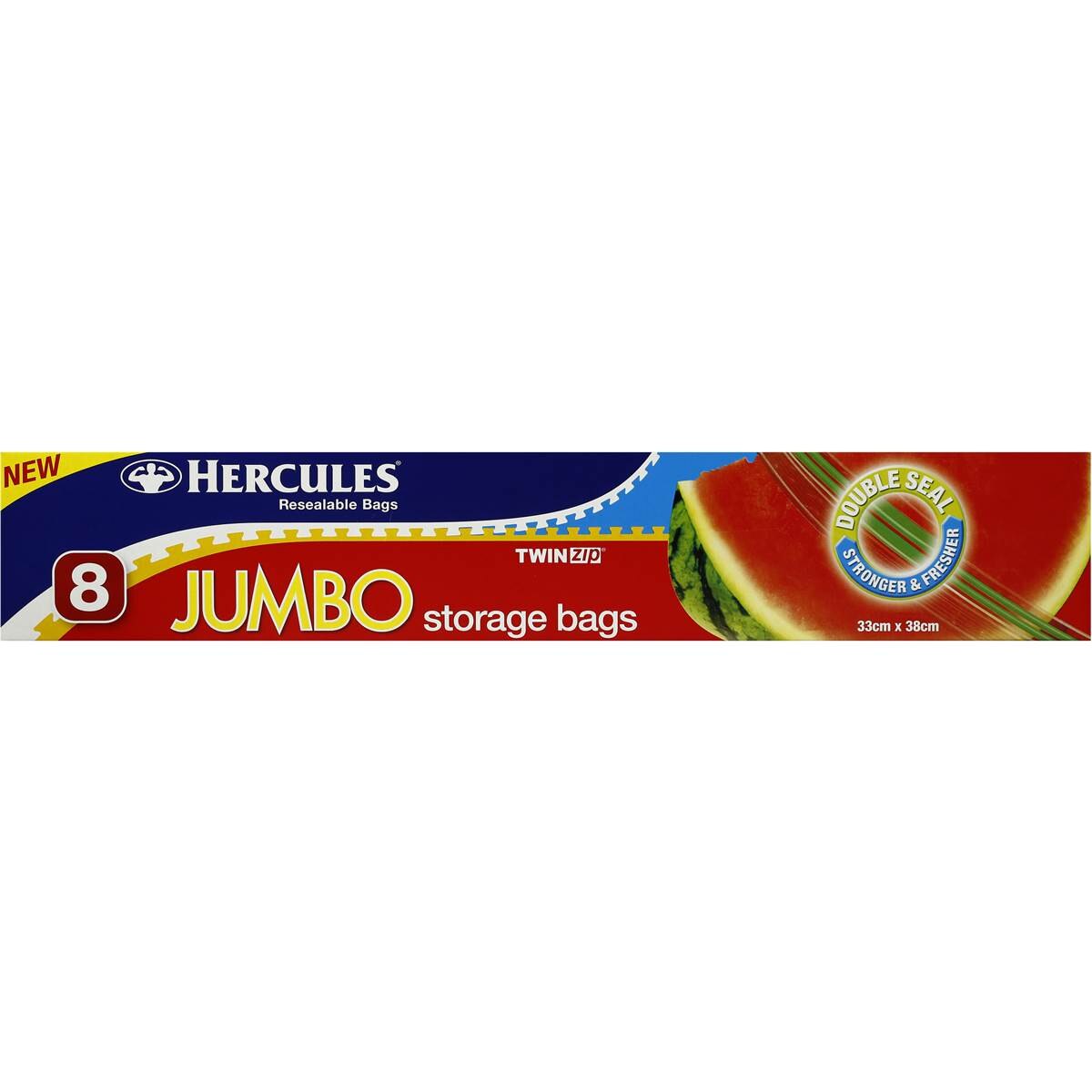 Hercules Twin Zip Storage Bag Jumbo 8 pack
