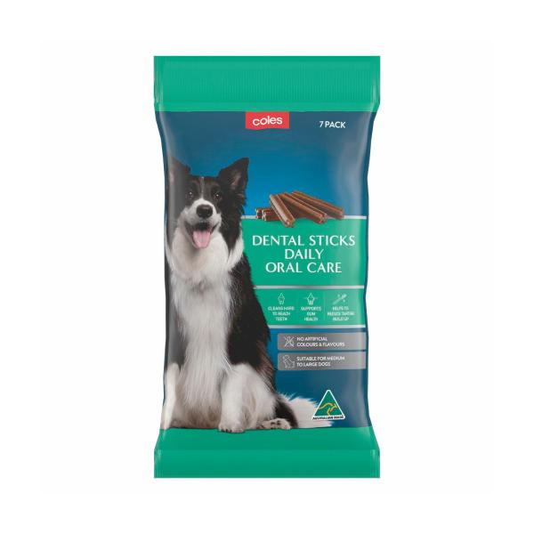 COLES DENTAL STICK DAILY ORAL CARE DOG TREAT 7 PACK