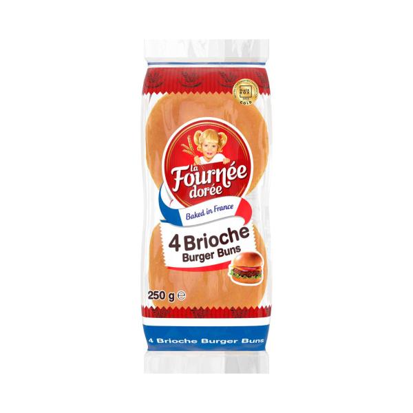 LA FOURNEE DOREE BRIOCHE BURGER BUNS 4 PACK