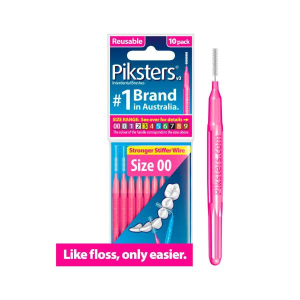 PIKSTERS INTERDENTAL BRUSH SIZE 00 10 PACK