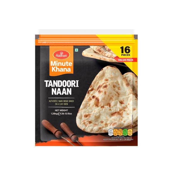 HALDIRAMS TANDOORI NAAN 16PK 1.28KG