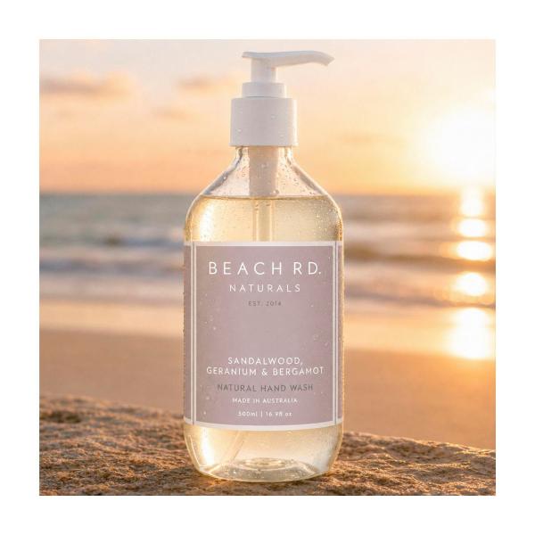 BEACH RD NATURALS SANDALWOOD GERMANIUM & BERGAMOT HAND WASH 500ML