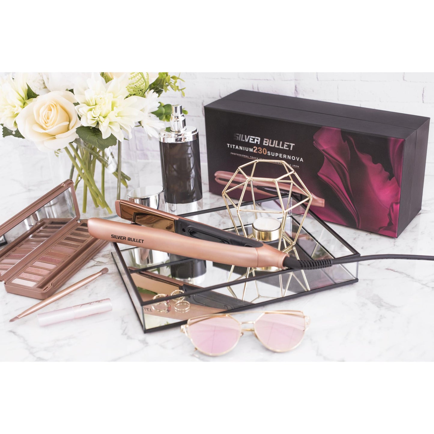 Titanium Hair Straightener - Professional Flat Iron (Rose Gold)
