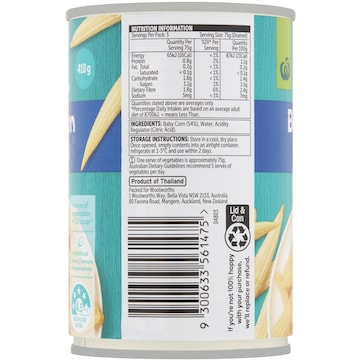Woolworths Baby Corn Spears 410g