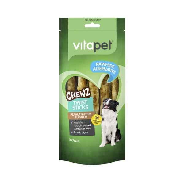 Chewz Peanut Butter Twist Sticks Dog Treat