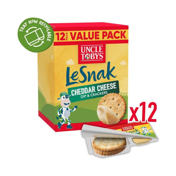 UNCLE TOBYS LE SNAK CHEESE DIP AND CRACKERS SNACK CHEDDAR FAMILY VALUE LUNCHBOX