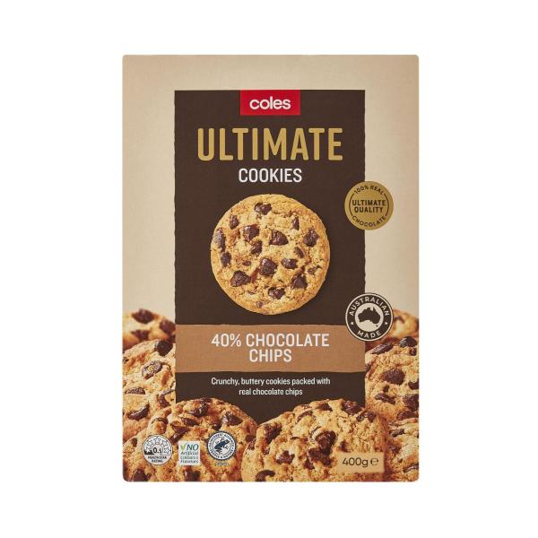 COLES ULTIMATE COOKIES 40% CHOC CHIP