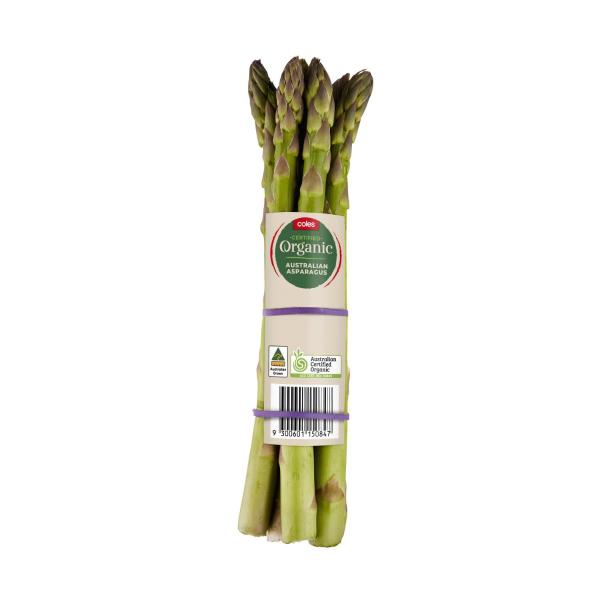 COLES ORGANIC ASPARAGUS:GREEN:.:1 BUNCH
