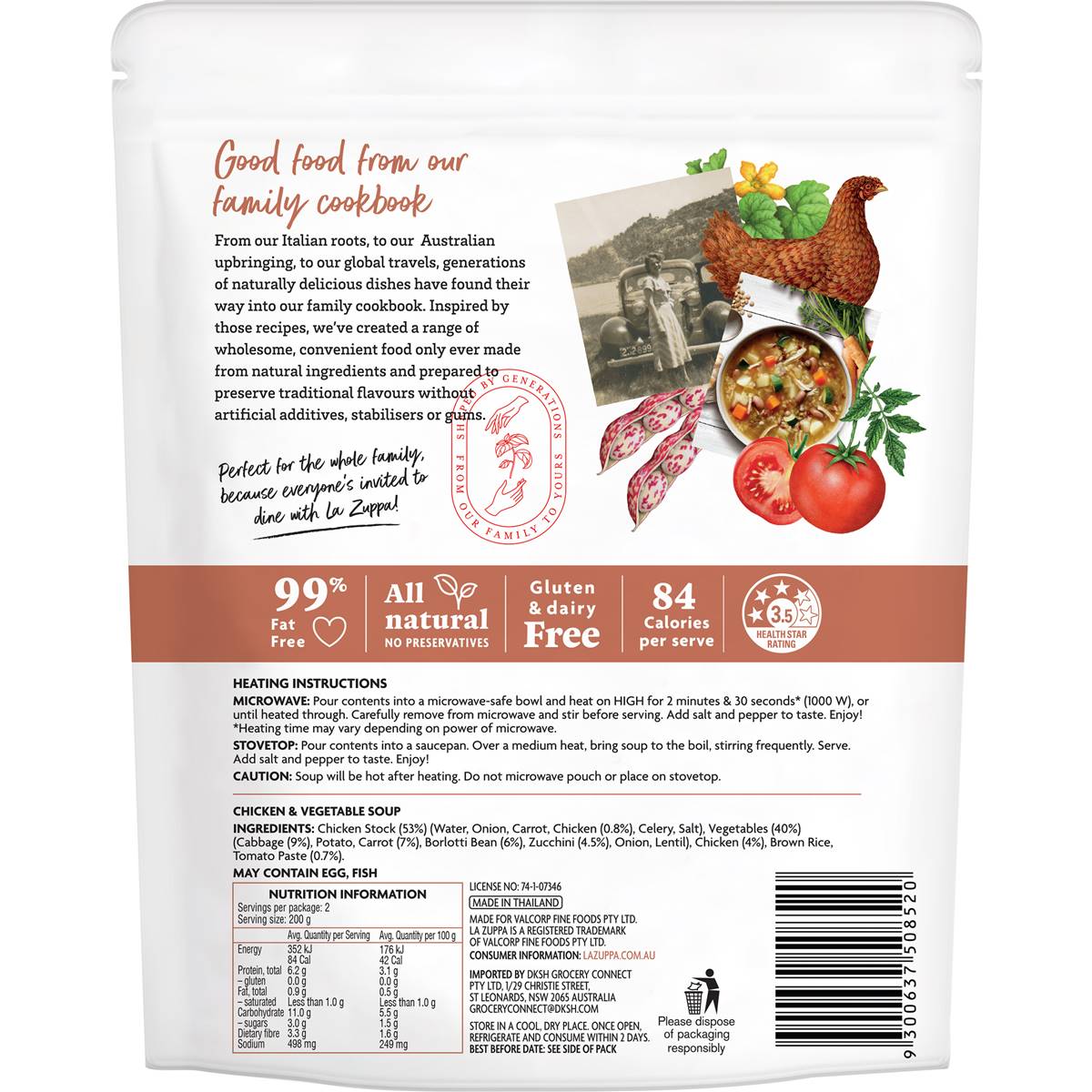 La Zuppa Soup Pouch Chicken & Vegetable 400g