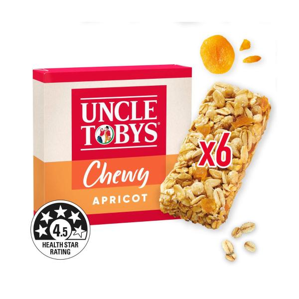 UNCLE TOBYS MUESLI BARS CHEWY APRICOT KIDS SCHOOL LUNCHBOX SNACKS
