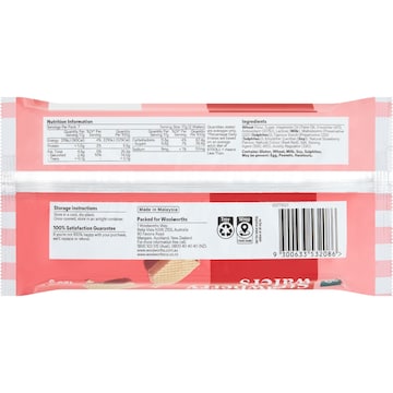 Woolworths Strawberry Creme Wafer Biscuits 125g