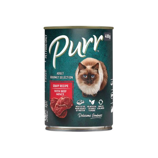 PURR CAT FOOD WITH BEEF MINCE 400 GRAM