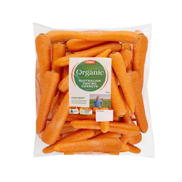 COLES ORGANIC CARROTS:JUICING:2 KG