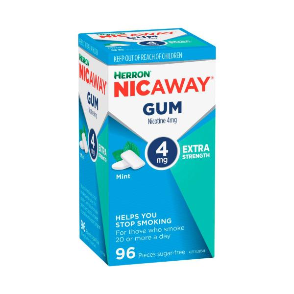 HERRON NICAWAY MINT CHEWING GUM 4MG 96 PACK