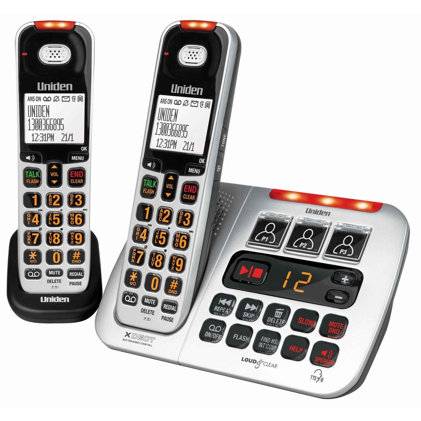 Uniden SS E45+1 Sight & Sound Twin Cordless Phone