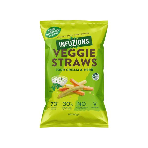 INFUZIONS VEGGIE STRAWS SOUR CREAM & HERB 90G