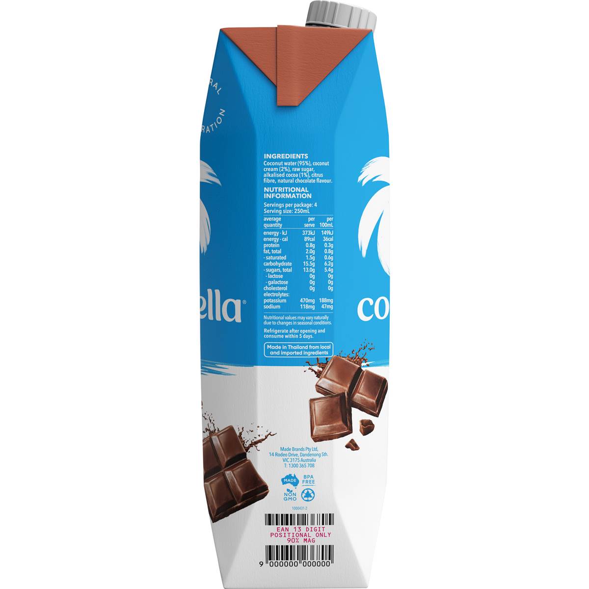 Cocobella Coconut Water Chocolate 1L