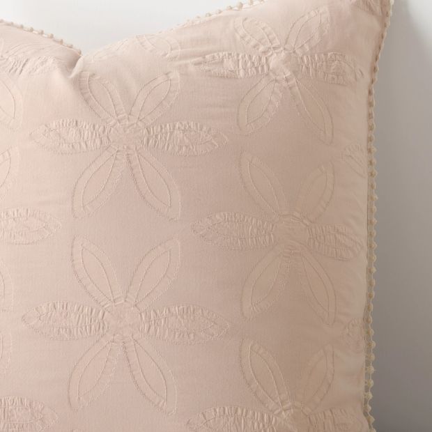 Zarah Textured Floral Australian Cotton European Pillowcase