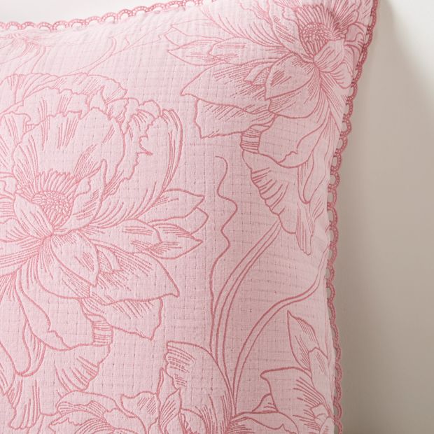 Dayna Floral Textured European Pillowcase