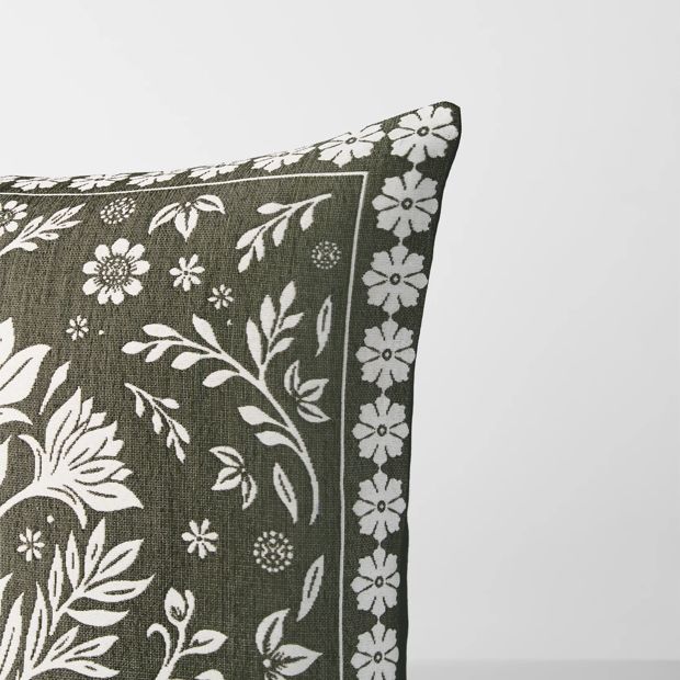 Dixie Boho Chenille European Pillowcase - Olive