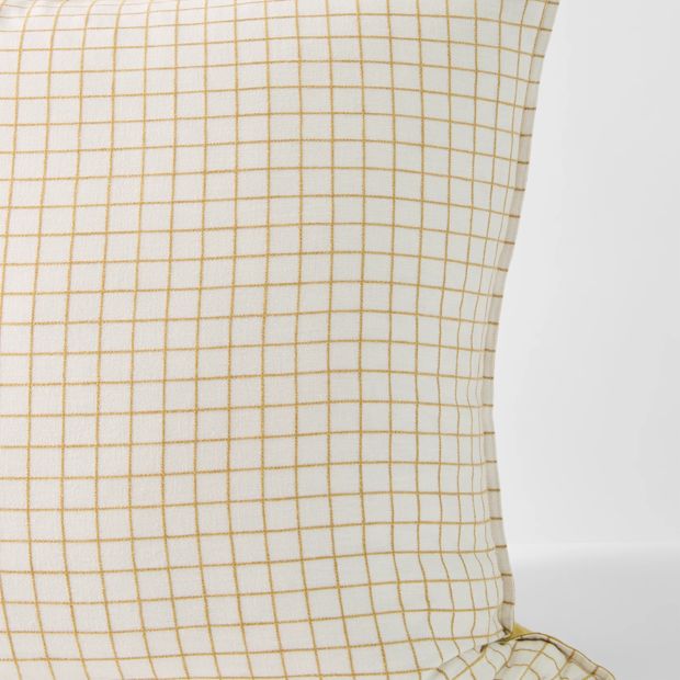 Check Linen/Cotton European Pillowcase