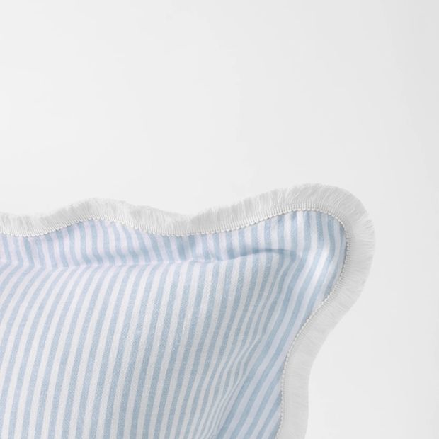 Charlotte Stripe Linen and Cotton European Pillowcase - Sky Blue