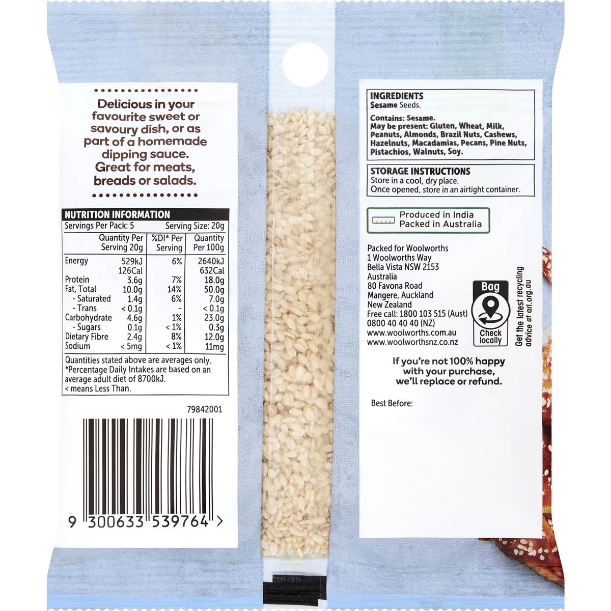 Woolworths Sesame Seeds 100g