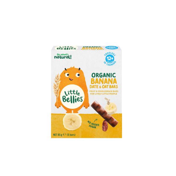 LITTLE BELLIES ORGANIC BANANA DATE & OAT BARS 85G
